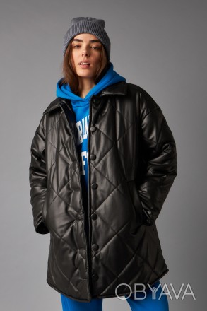 Жіноча куртка Stimma Меліса. Це стильна куртка з еко-шкіри стане чудовою основою. . фото 1