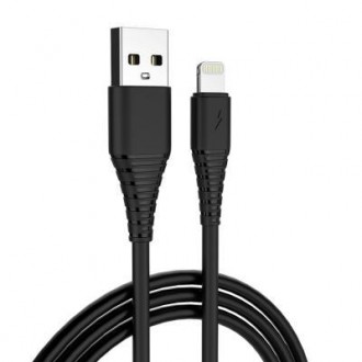 Тип - кабель; тип Вход - USB 2.0; тип Выход - Lightning; длина - 1 м; Цвет - чер. . фото 2