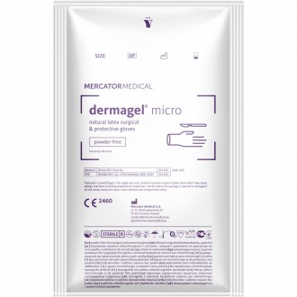 Перчатки Dermagel Micro латексные хирургические стерильные неприпудренные р.8,0 . . фото 2