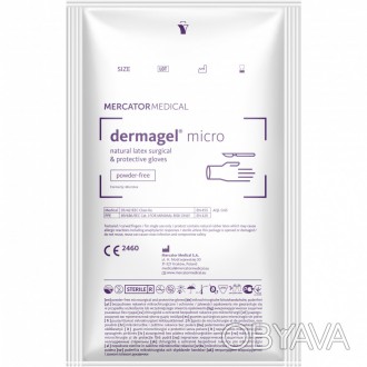 Перчатки Dermagel Micro латексные хирургические стерильные неприпудренные р.8,0 . . фото 1