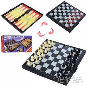 
Шахматы 3в1, магнитные(шахматы), в кор-ке, 19,5-10-3см 
В наборе 
- игровая маг. . фото 1