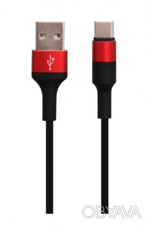 USB Hoco X26 Xpress Charging Type-C (Чорно-Червоний). . фото 1