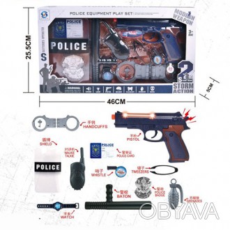 Набір поліцейського HSY-025 (36 шт.) пістолет, зв, наприклад,наручки, години,дуб. . фото 1