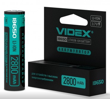 Аккумулятор VIDEX Li-Ion 18650-P(ЗАЩИТА) 2800mAh V-293011. Вінниця. фото 1 Аккумулятор VIDEX Li-Ion 18650-P(ЗАЩИТА) 2800mAh V-293011. Вінниця. фото 1