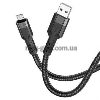 Кабель для передачі даних від USB до Micro-USB, 1,2 м, роз’єми з алюмінієвого сп. . фото 2