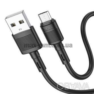 Кабель для заряджання USB на Micro-USB, 1 м, ПВХ матеріал, струм до 2,4 А.. . фото 1
