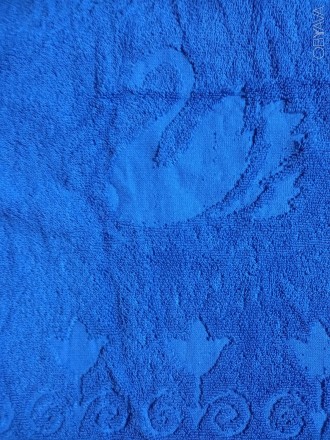 Елітний махровий банний рушник, Європейської якості, 75х140 см., синього кольору. . фото 4
