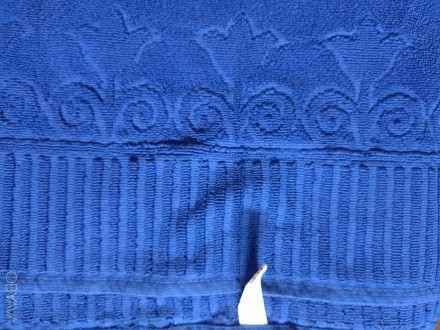Елітний махровий банний рушник, Європейської якості, 75х140 см., синього кольору. . фото 3