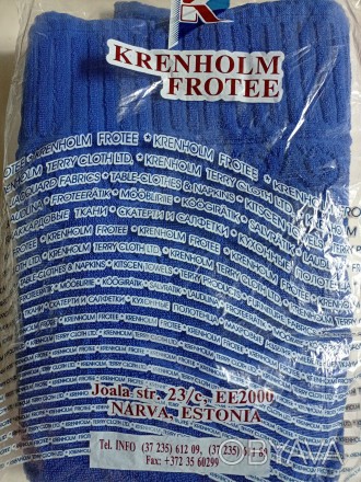 Елітний махровий банний рушник, Європейської якості, 75х140 см., синього кольору. . фото 1
