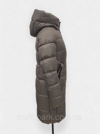 Стильний та зручний жіночий зимовий пуховик з капюшоном, довжиною до колін, від . . фото 4