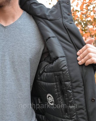  
Дуже тепла і легка зимова чоловіча куртка-парка, зі зйомним капюшоном, від укр. . фото 4