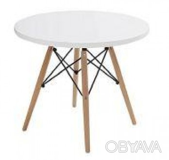Обідній стіл, стільниця кругла з HPL матеріалу, діаметр 80 см, товщина 25 мм, кр. . фото 1