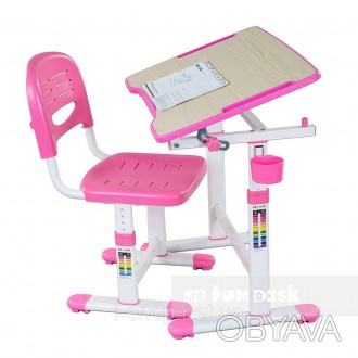 Растущая парта для девочки FunDesk Piccolino II Pink - эргономичные парта и стул. . фото 1