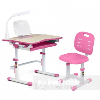 Комплект растишка для девочки парта FunDesk Lavoro L Pink + детский стул FunDesk. . фото 8