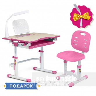 Комплект растишка для девочки парта FunDesk Lavoro L Pink + детский стул FunDesk. . фото 2