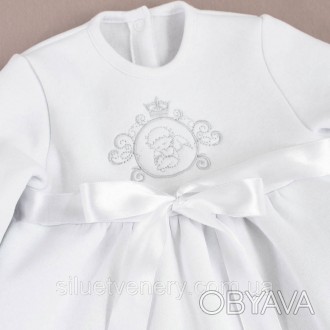  Теплий комплект для новонародженої дівчинки з вишивкою Ангелочка. Сукня на фліс. . фото 1