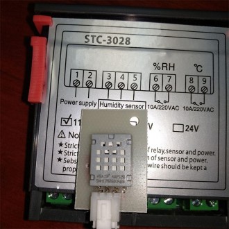 
Терморегулятор термостат + влагомер цифровой 2 LCD SENSOR STC-3028, для обогрев. . фото 6