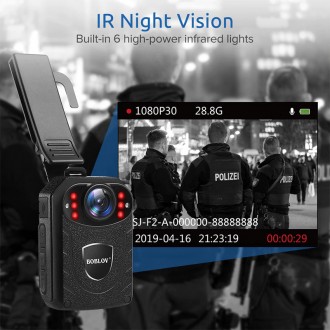 
Нагрудний відеореєстратор для поліції - боді камера поліцейського Boblov KJ21, . . фото 5