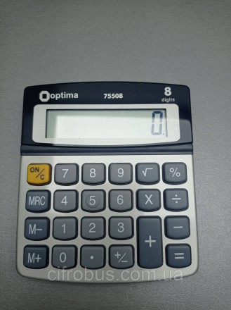 Бренд:	Optima
Тип:	Настольный калькулятор
Разрядность, бит:	8
Питание:	батарейка. . фото 3