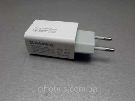 Мережевий зарядний пристрій ColorWay 1 USB Huawei Super Charge/Quick Charge 3.0,. . фото 2