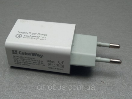 Мережевий зарядний пристрій ColorWay 1 USB Huawei Super Charge/Quick Charge 3.0,. . фото 3