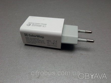 Мережевий зарядний пристрій ColorWay 1 USB Huawei Super Charge/Quick Charge 3.0,. . фото 1