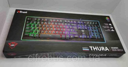 Клавиатура Trust GXT 860
Светодиодная коавиатура с 9 режимами сменой цветов и иг. . фото 3