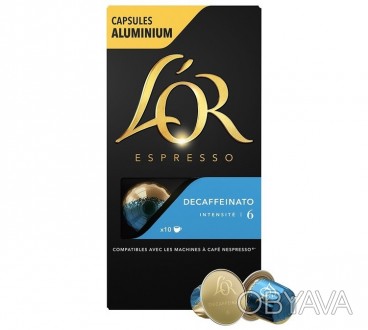 Капсулы Nespresso L'OR Espresso Decaffeinato (10 шт.) - насыщенный и сладкий аро. . фото 1