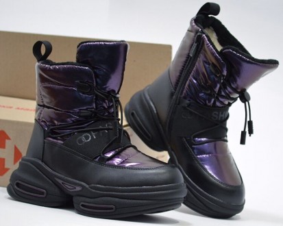 Ботинки зимние TOM.M арт.100-99-H, glamor, фиолетовый Материал внешний - эко-кож. . фото 5