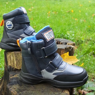 Ботинки зимние CLIBEE арт.H-306-P, черно-малиновый Материал наружный – эко-кожа.. . фото 3