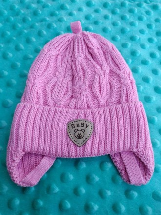 Зимова шапка для немовлят Тепла та зручна зимова шапочка на зав'язках. Верх шапк. . фото 2