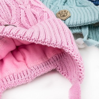 Зимова шапка для немовлят Тепла та зручна зимова шапочка на зав'язках. Верх шапк. . фото 4