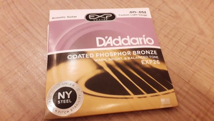 Струны d'addario exp26 ФОСФОР-БРОНЗОВЫЕ для акустической гитары 011-052
Калибр 0. . фото 2