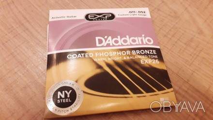 Струни d'addario exp26 ФОСФОР-БРОНЗОВАНІ для акустичної гітари 011-052
Калібр 01. . фото 1