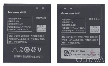 Акумулятор для смартфона Lenovo BL213 MA388 3.7V Black 1900mAh 7.03Wh. . фото 1