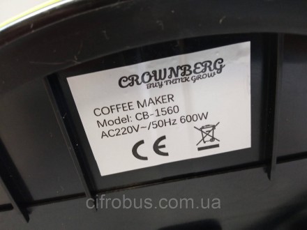 Кофеварка Crownberg CB-1560 на 2 чашки, минимум усилий, все что нужно это залить. . фото 9