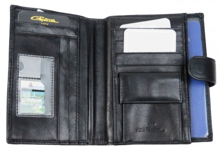 
Вертикальное мужское кожаное портмоне с отделом для паспорта и визитницей Giorg. . фото 5