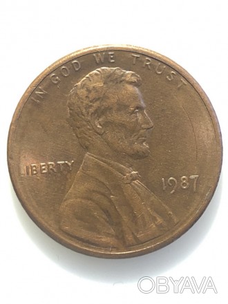 #672 США 1 цент 1987 Лінкольн Цент (Без мітки монетного двору)