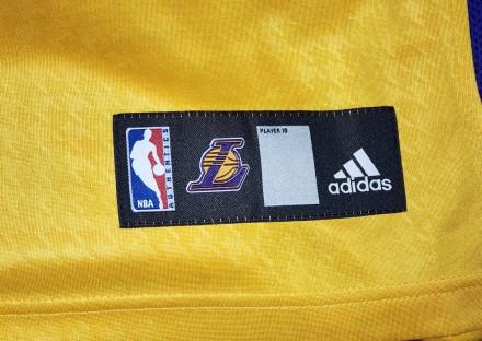 Баскетбольная футболка, джерси Adidas NBA Loc Angeles Lakers, размер-XL, длина-8. . фото 6