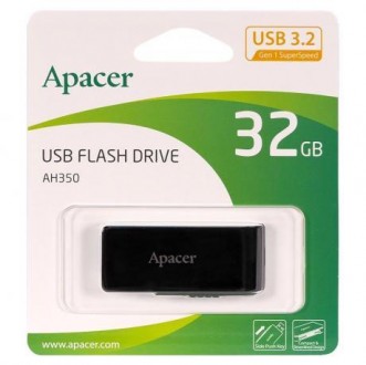Флешка Apacer USB 32Gb AH350 Black AP32GAH350B-1 896858. . фото 2
