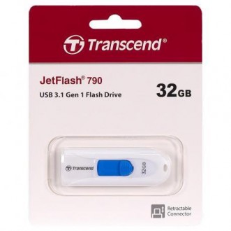 Флешка TRANSCEND JetFlash 790 32 GB USB 3.1 White 830368. . фото 2