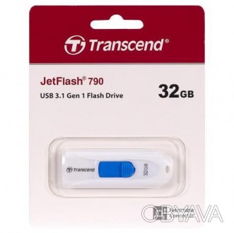 Флешка TRANSCEND JetFlash 790 32 GB USB 3.1 White 830368. . фото 1