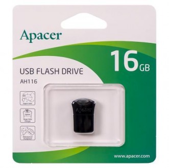 Флешка Apacer USB 16Gb AH116 Black AP16GAH116W-1 911452. . фото 2