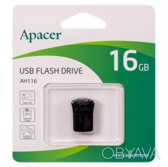 Флешка Apacer USB 16Gb AH116 Black AP16GAH116W-1 911452. . фото 1
