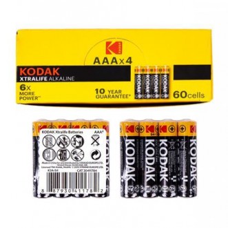 От 60 шт. Батарейка KODAK Alkaline LR-03 AAА 60 штук купить дешево в интернет магазине. Одеса. фото 1 От 60 шт. Батарейка KODAK Alkaline LR-03 AAА 60 штук купить дешево в интернет магазине. Одеса. фото 1