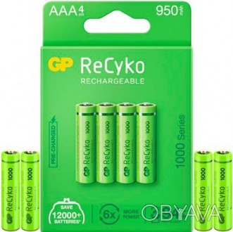 Аккумулятор GP NiMH 1.2V 130AAHСE-EB4 ReCyko GP-186493 1000 mAh. 1,2 V. . фото 1