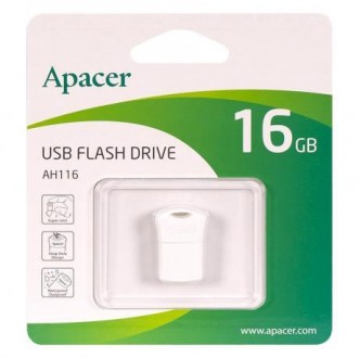Флешка Apacer USB 16Gb AH116 White AP16GAH116W-1 911452. . фото 2