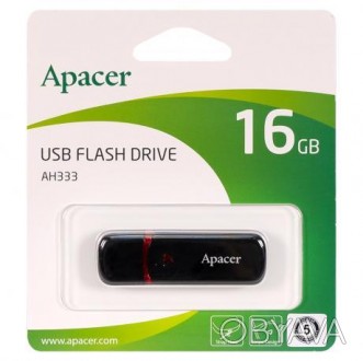 Флешка Apacer USB 16Gb AH333 Black AP16GAH333B-1 910417. . фото 1