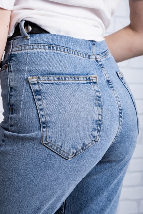 
Стильные женские джинсы, производство Турция. Крой мом, длина 7/8. Посадка высо. . фото 6