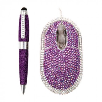 Миша комп'ютерна + стілус "Гламурненько", фіолетовий. Одеса. фото 1